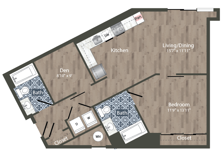 A25D Floor Plan A25D Floor Plan at Park Kennedy, Washington